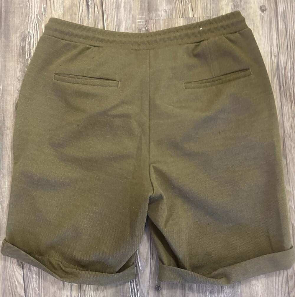ZARA Men's Olive Green Drawstring Cuffed Shorts Size L - Picture 5 of 6